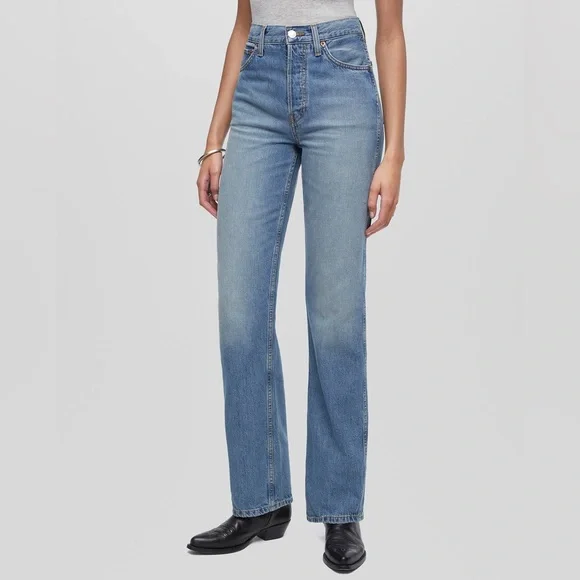 Re/Done Blue 90's High Rise Loose Straight Leg‎ Jeans Size 25 - Picture 3 of 10